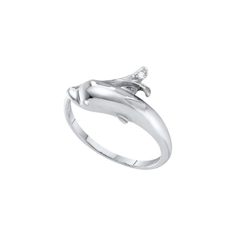 0.03CTW-Diamond DOLPHIN RING