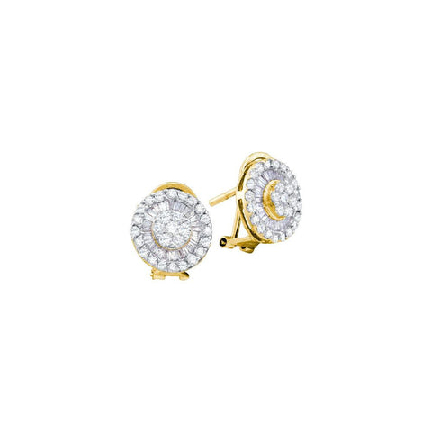 1 CTW-Diamond FLOWER EARRING