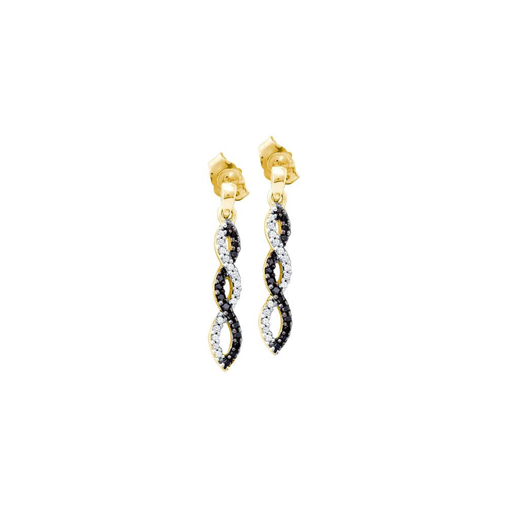 1-6CTW-Diamond BLACK  EARRING