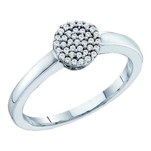 10KT White Gold 0.12CTW DIAMOND  MICRO PAVE RING