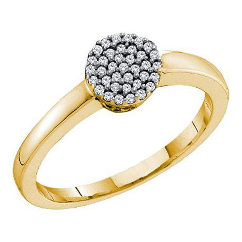 10KT Yellow Gold 0.12CTW DIAMOND  MICRO-PAVE RING