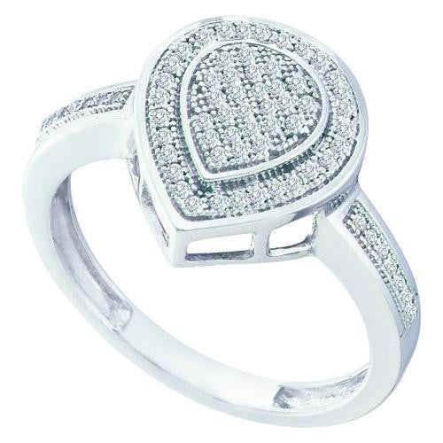 10KT White Gold 0.20CTW DIAMOND  MICRO PAVE RING