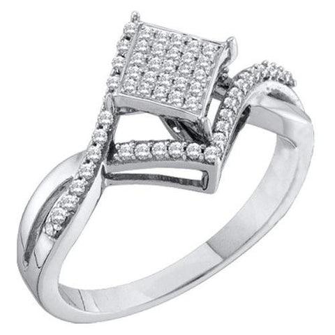 10KT White Gold 0.25CTW DIAMOND  MICRO PAVE RING