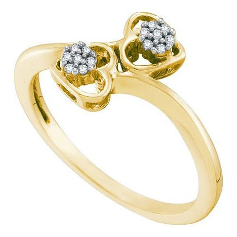 10K Yellow-gold 0.05CT DIAMOND  HEART RING