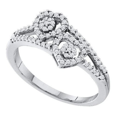 10KT White Gold 0.25CT DIAMOND  HEART RING