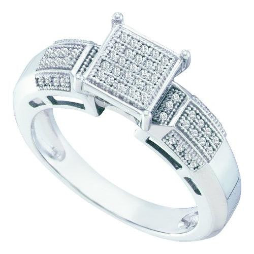 10KT White Gold 0.15CT DIAMOND  MICRO PAVE RING