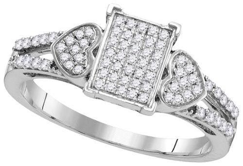 10KT White Gold 0.25CT DIAMOND MICRO-PAVE RING