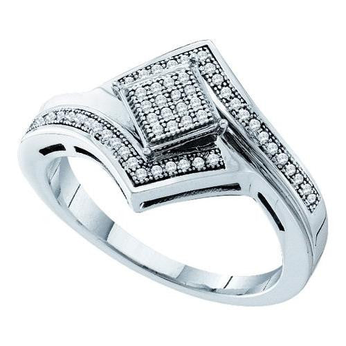 10KT White Gold 0.15CT DIAMOND  MICRO PAVE RING