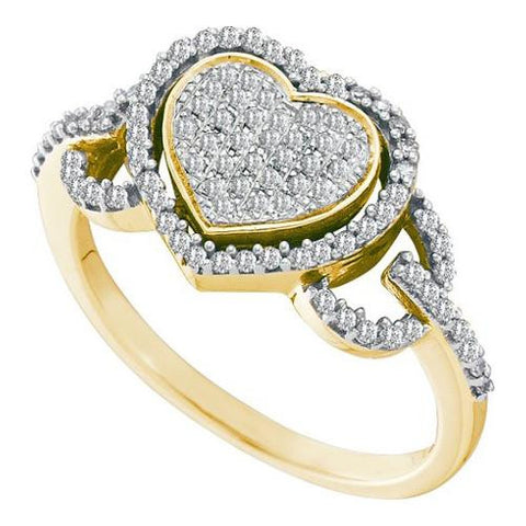 10K Yellow-gold 0.33CT DIAMOND  HEART RING