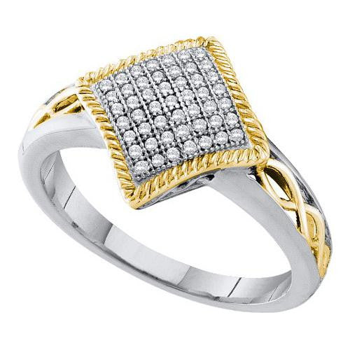 10KT White Gold 0.15CTW DIAMOND  MICRO PAVE RING