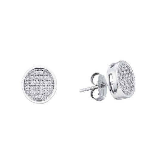 925 Sterling Silver White 0.15CTW DIAMOND MICROPAVE EARRINGS