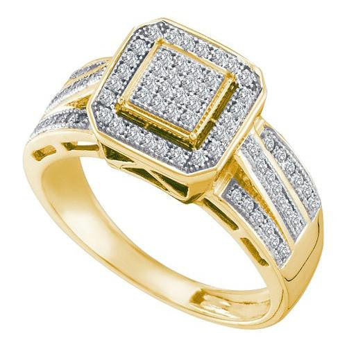 10K Yellow-gold 0.25CT DIAMOND  MICRO PAVE RING