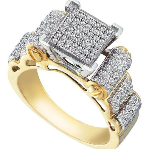 10KT Yellow Gold 0.50CTW DIAMOND  MICRO PAVE RING