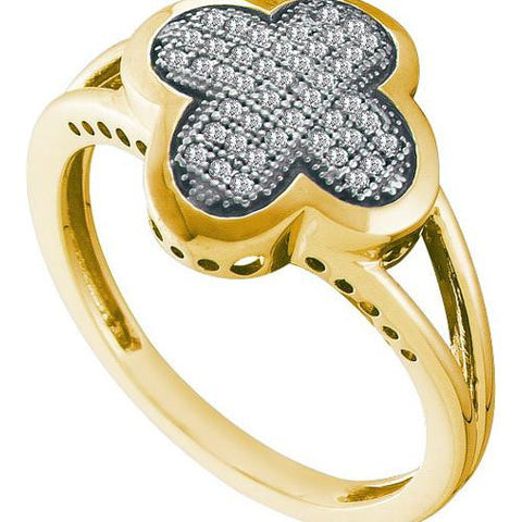 10K Yellow-gold 0.15CT DIAMOND  MICRO PAVE RING