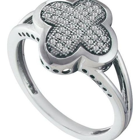 10KT White Gold 0.15CT DIAMOND MICRO PAVE RING