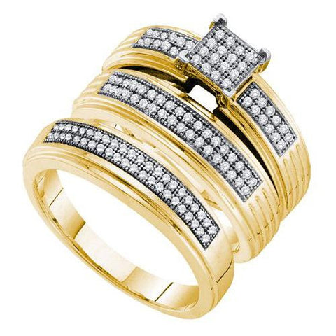 10KT Yellow Gold 0.40CTW DIAMOND  TRIO SET