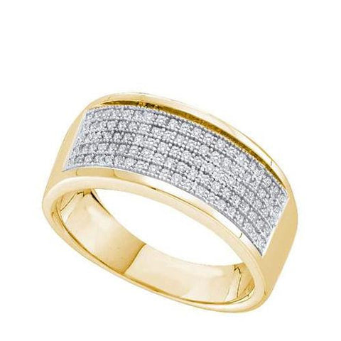 925 Sterling Silver Yellow 0.30CTW  DIAMOND  MICRO  PAVE BAND