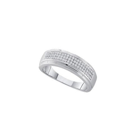 925 Sterling Silver White 0.20CTW DIAMOND MICRO PAVE MENS BAND