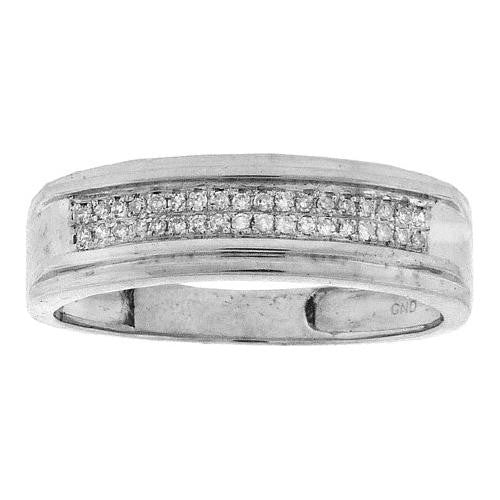 925 Sterling Silver White 0.12CTW DIAMOND MICRO PAVE MENS BAND