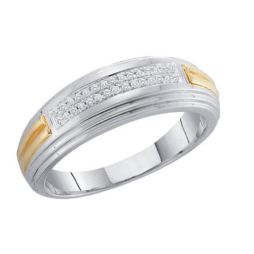 925 Sterling Silver White 0.10CTW DIAMOND MICRO PAVE MENS BAND