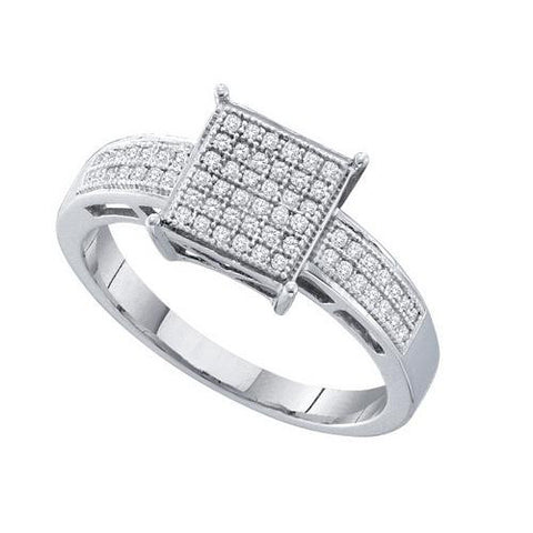 925 Sterling Silver White 0.18CTW DIAMOND  MICRO PAVE RING