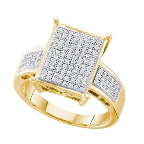 925 Sterling Silver Yellow 0.33CTW DIAMOND  MICRO PAVE RING