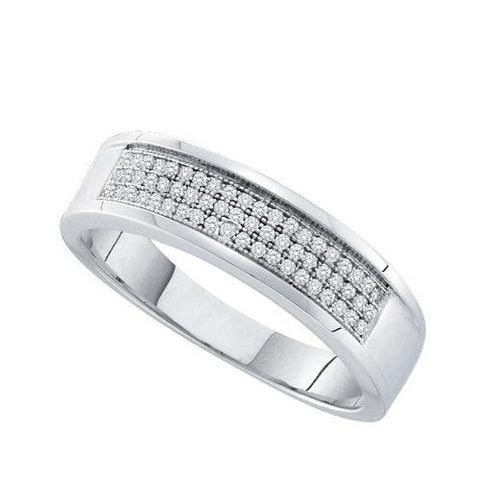 925 Sterling Silver White 0.20CTW DIAMOND MICRO-PAVE BAND