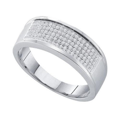 925 Sterling Silver White 0.30CT DIAMOND MICRO-PAVE BAND