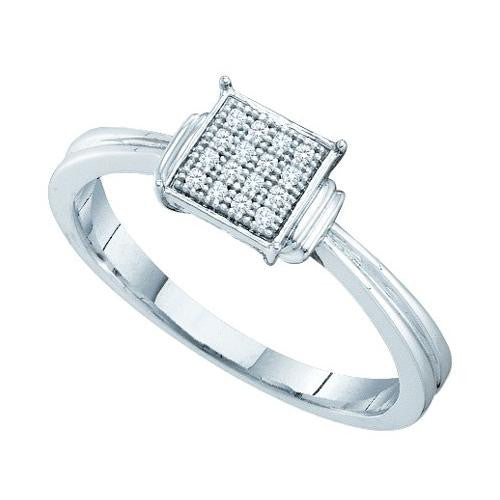 925 Sterling Silver White 0.05CTW DIAMOND  MICRO PAVE BAND