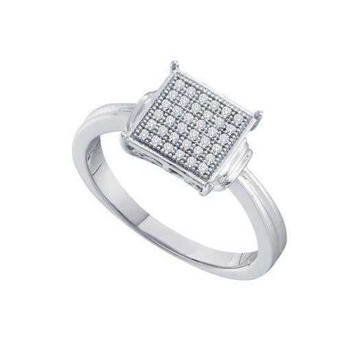 925 Sterling Silver White 0.10CTW DIAMOND MICRO PAVE RING