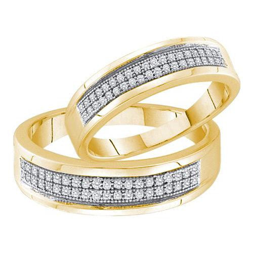 925 Sterling Silver Yellow 0.25CTW DIAMOND  MICRO PAVE DUO SET