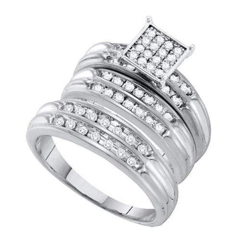 10KT White Gold 0.55CT DIAMOND LADIES  FASHION TRIO SET