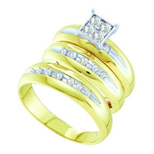 10K Yellow-gold 0.40CT DIAMOND  FASHION TRIO SET