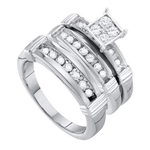 10KT White Gold 0.60CT DIAMOND FASHION TRIO SET