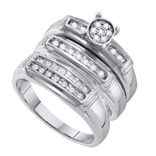 10KT White Gold 0.24CT DIAMOND FASHION TRIO SET