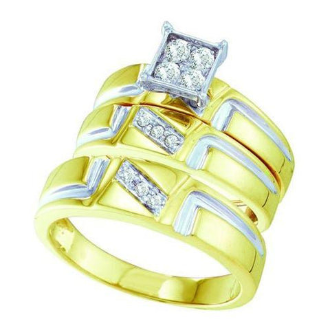 10K Yellow-gold 0.28CT DIAMOND  FASHION TRIO SET