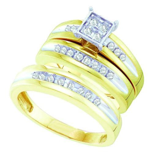 10K Yellow-gold 0.36CT DIAMOND  FASHION TRIO SET