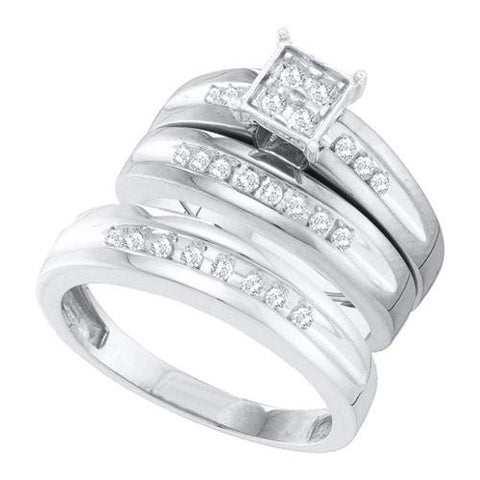 10KT White Gold 0.36CT DIAMOND FASHION TRIO SET