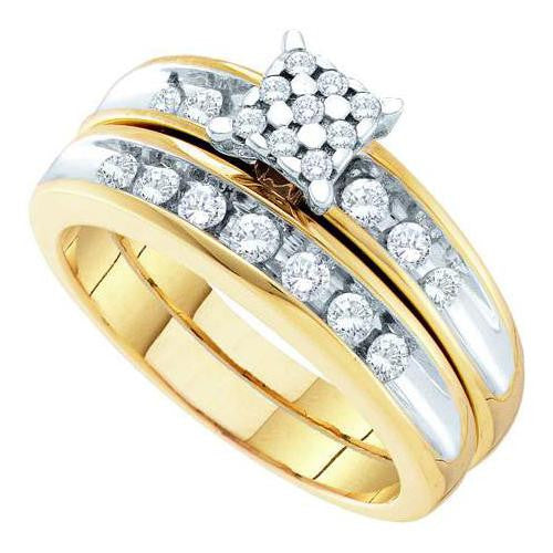 10K Yellow-gold 0.74CT DIAMOND  FASHION TRIO SET