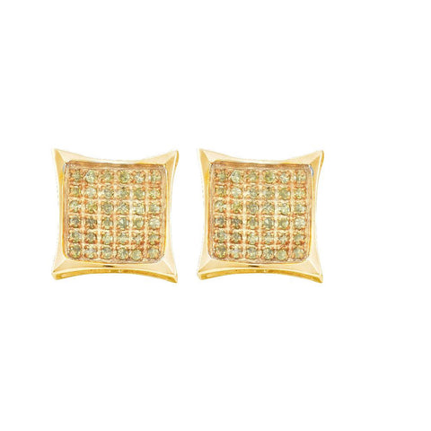 1-20CT-Diamond MICRO-PAVE YELLOW EARRINGS