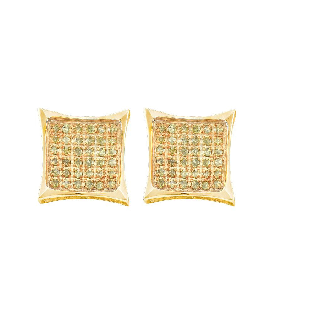 1-10CT-Diamond MICRO-PAVE YELLOW EARRINGS