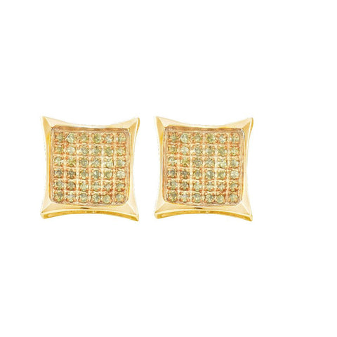 1-6CT-Diamond MICRO-PAVE YELLOW EARRINGS