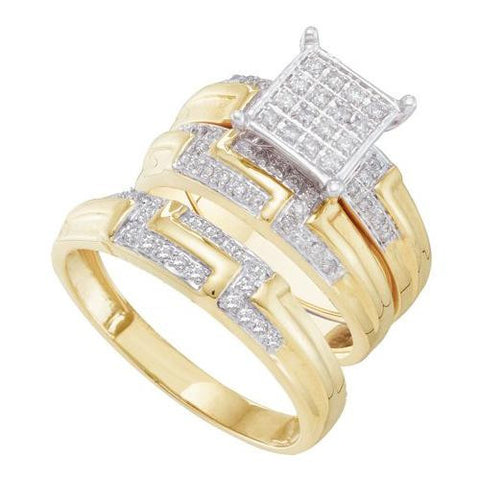 10K Yellow-gold 0.42CT DIAMOND  FASHION TRIO SET