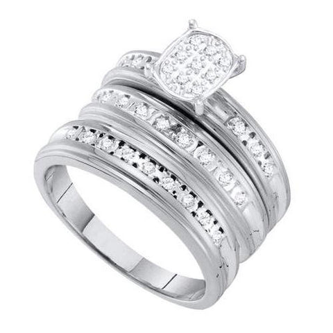 10K White-gold 0.30CT DIAMOND FASHION TRIO SET