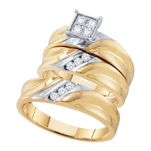 10K Yellow-gold 0.38CT DIAMOND FASHION TRIO SET