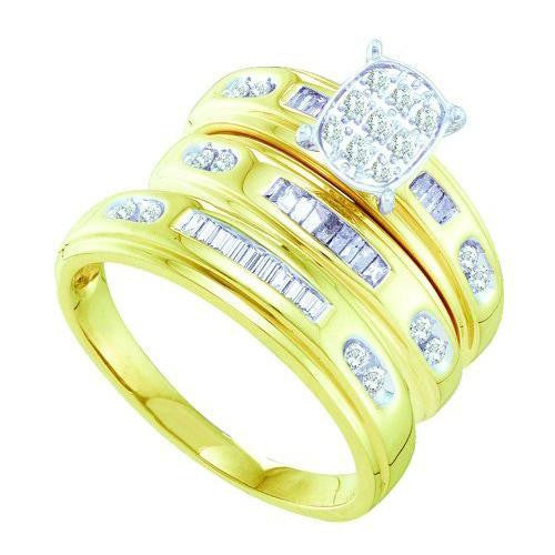 10K Yellow-gold 0.43CT DIAMOND  FASHION TRIO SET