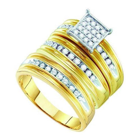 10KT Yellow Gold 0.38CTW DIAMOND  FASHION TRIO SET