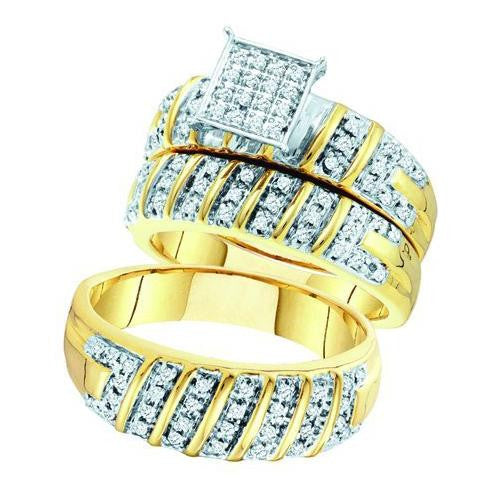 10K Yellow-gold 0.50CT DIAMOND  FASHION TRIO SET