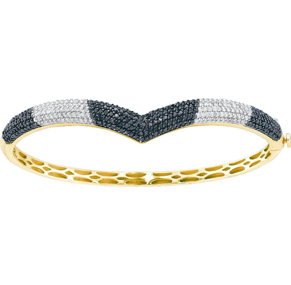 1  3-4CTW-Diamond BLACK  BANGLE