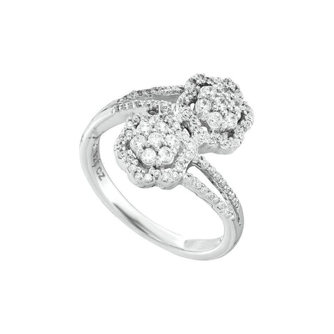 1-2CTW-Diamond FLOWER RING